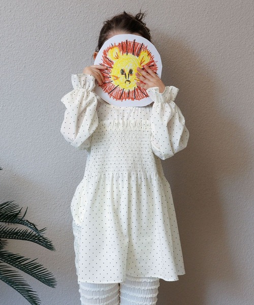 GLOBAL WORK(グローバルワーク)の「シャーリングブラウス/T/643416(シャツ/ブラウス・キッズ・ホワイト系その他3・110cm)」の1枚目の写真