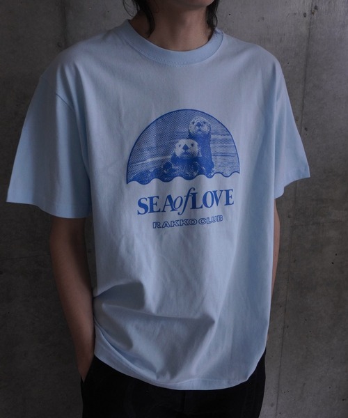 AKISHIKA design(アキシカデザイン)の「SEA OF LOVE L.BLUE(Tシャツ/カットソー・メンズ・LT.Blue・XL/L/M/S)」の1枚目の写真