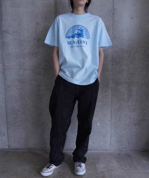 AKISHIKA design(アキシカデザイン)の「SEA OF LOVE L.BLUE(Tシャツ/カットソー・メンズ・LT.Blue・XL/L/M/S)」の3枚目の写真