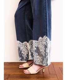 COEL（コエル）の「レースコンビデニムワイドパンツ（デニムパンツ）」