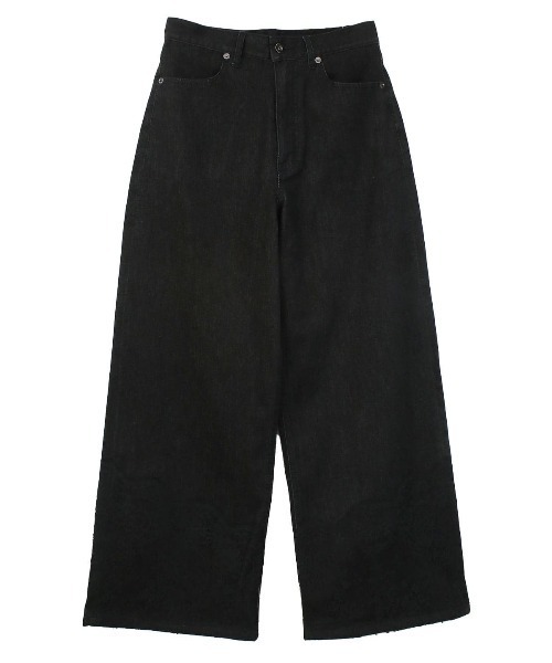 COEL(コエル)の「レースコンビデニムワイドパンツ(デニムパンツ・レディース・ブルー/ブラック・38/36)」の1枚目の写真