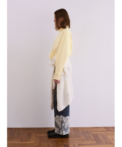 COEL（コエル）の「レースコンビデニムワイドパンツ（デニムパンツ・レディース・ブルー/ブラック・38/36）」の10枚目の写真