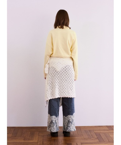 COEL（コエル）の「レースコンビデニムワイドパンツ（デニムパンツ・レディース・ブルー/ブラック・38/36）」の11枚目の写真