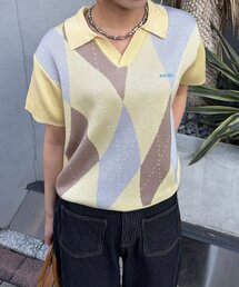 CIAOPANIC | アーガイルスキッパーサマーニットポロシャツ(ポロシャツ)
