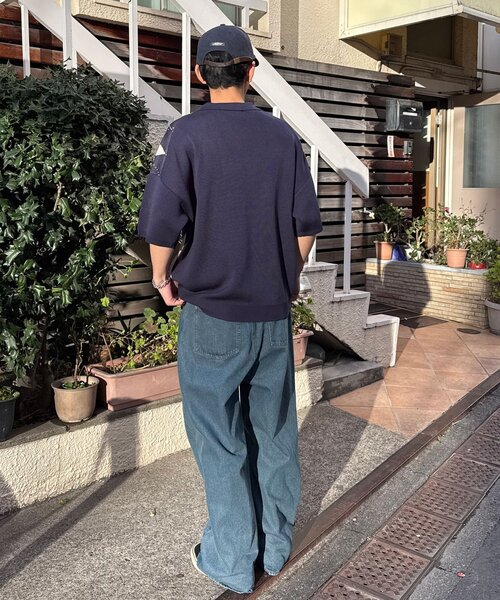 CIAOPANIC（チャオパニック）の「アーガイルスキッパーサマーニットポロシャツ（ポロシャツ・レディース・ブラック/イエロー/オレンジ/ネイビー・SMALL/MEDIUM/LARGE）」の22枚目の写真