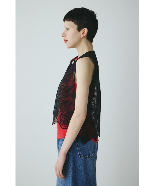 HeRIN.CYE(ヘリンドットサイ)の「Lace vest レースベスト(ベスト・レディース・オフホワイト/ブラック/ベージュ・FREE)」の15枚目の写真