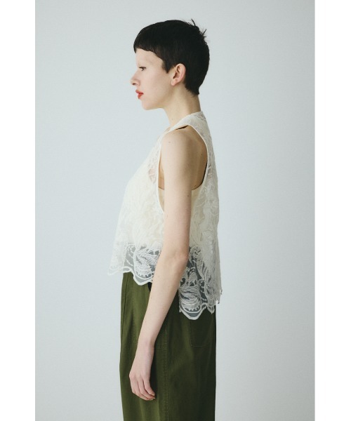 HeRIN.CYE(ヘリンドットサイ)の「Lace vest レースベスト(ベスト・レディース・オフホワイト/ブラック/ベージュ・FREE)」の21枚目の写真