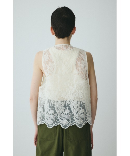 HeRIN.CYE(ヘリンドットサイ)の「Lace vest レースベスト(ベスト・レディース・オフホワイト/ブラック/ベージュ・FREE)」の22枚目の写真