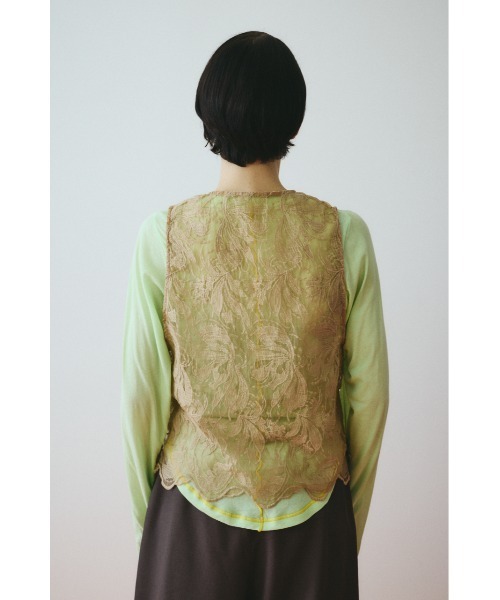 HeRIN.CYE(ヘリンドットサイ)の「Lace vest レースベスト(ベスト・レディース・オフホワイト/ブラック/ベージュ・FREE)」の6枚目の写真