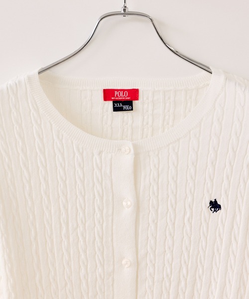 POLO BCS（ポロ ビーシーエス）の「【POLO BCS】ミニケーブルノーカラーカーディガン（カーディガン/ボレロ・レディース・イエロー/ホワイト/ネイビー/ブラック・FREE）」の13枚目の写真