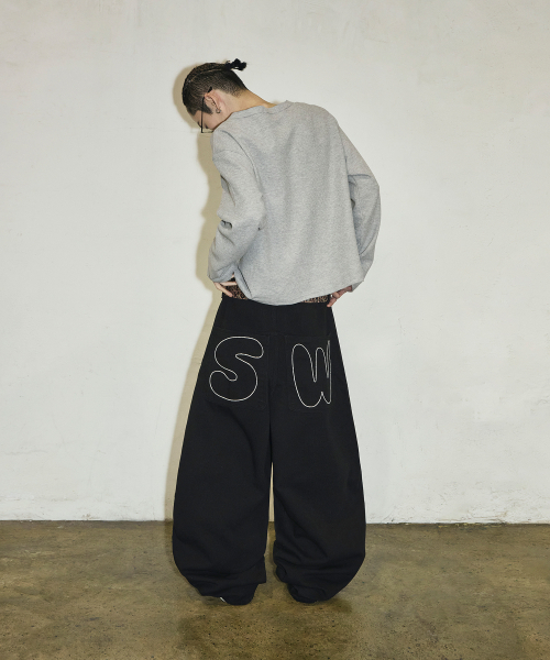 SCALLYWAG（スカリーワグ）の「バックポケットSWステッチコットンパンツ[ブラック]（その他パンツ・レディース・その他・SMALL/MEDIUM/LARGE/X-LARGE）」の2枚目の写真