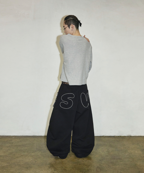 SCALLYWAG（スカリーワグ）の「バックポケットSWステッチコットンパンツ[ブラック]（その他パンツ・レディース・その他・SMALL/MEDIUM/LARGE/X-LARGE）」の4枚目の写真