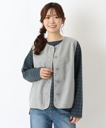 ウールライク パイピングベスト
