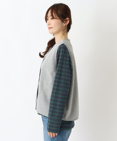 one'sterrace(ワンズテラス)の「ウールライク パイピングベスト(ベスト・レディース・グレー系その他7/アイボリー系8/ライトグレー系8・02)」の5枚目の写真