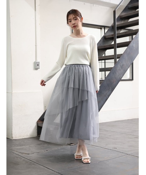 fifth（フィフス）の「【U150サイズあり】ティアードラメチュールスカート（スカート・レディース・グレー/ブラック・XS/M）」の7枚目の写真