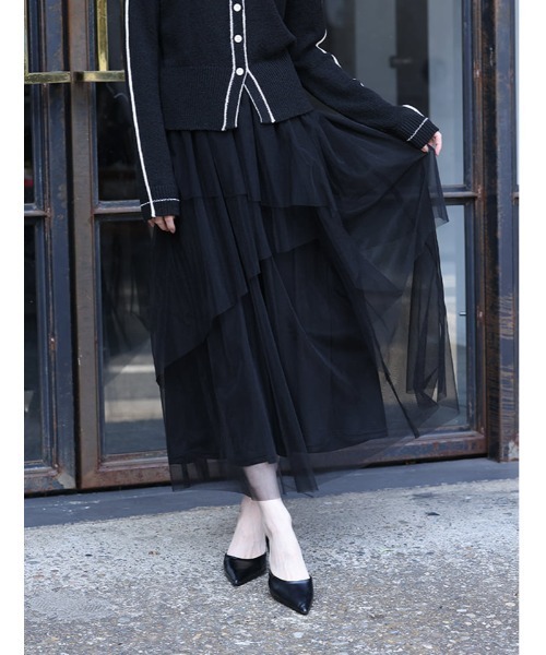 fifth（フィフス）の「【U150サイズあり】ティアードラメチュールスカート（スカート・レディース・グレー/ブラック・XS/M）」の17枚目の写真