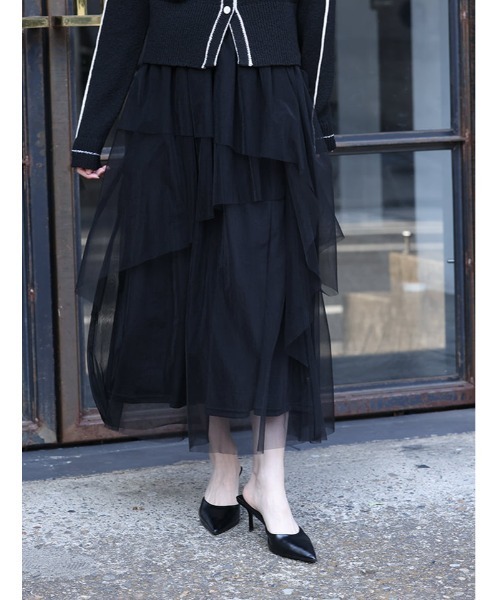 fifth（フィフス）の「【U150サイズあり】ティアードラメチュールスカート（スカート・レディース・グレー/ブラック・XS/M）」の18枚目の写真