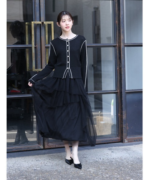 fifth（フィフス）の「【U150サイズあり】ティアードラメチュールスカート（スカート・レディース・グレー/ブラック・XS/M）」の20枚目の写真