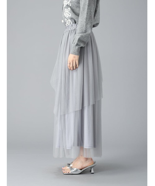 fifth（フィフス）の「【U150サイズあり】ティアードラメチュールスカート（スカート・レディース・グレー/ブラック・XS/M）」の13枚目の写真