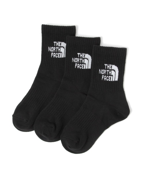 THE NORTH FACE（ザノースフェイス）の「【THE NORTH FACE(ザ・ノース・フェイス)】ロゴ3Pソックス(KIDS)（ソックス/靴下・キッズ・その他2/その他1/ホワイト/ブラック・LARGE/MEDIUM）」の2枚目の写真