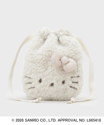 ハローキティコラボ（ハローキティコラボ）の「◆【ハローキティ】キラふわフェイス巾着ポーチ（ポーチ）」