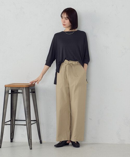 COMME CA ISM(コムサイズム)の「【セットアイテム】オーバーTブラウス+タンクトップ(シャツ/ブラウス・レディース・チャコール/オレンジ/ホワイト・MEDIUM/LARGE)」の8枚目の写真