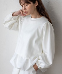 バルーンヘムレイヤードセットトップス タンクトップ(2点セット) スウェットライク 春服