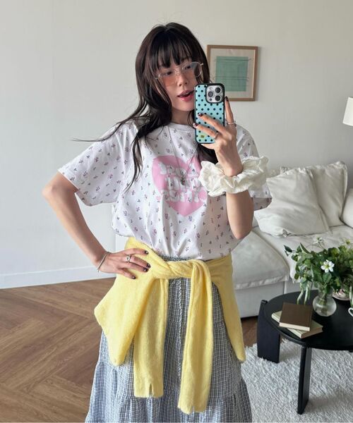 LMCの「HEART LOGO TEE flower white(Tシャツ/カットソー・レディース・その他・MEDIUM/LARGE/SMALL)」の5枚目の写真