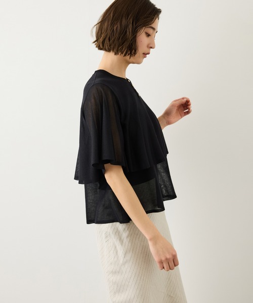 ROPE'（ロペ）の「LEVITA ティアードフリルニットプルーオーバー/接触冷感・イージーケア（Tシャツ/カットソー・レディース・ブラック/レッド/ベージュ・FREE）」の15枚目の写真