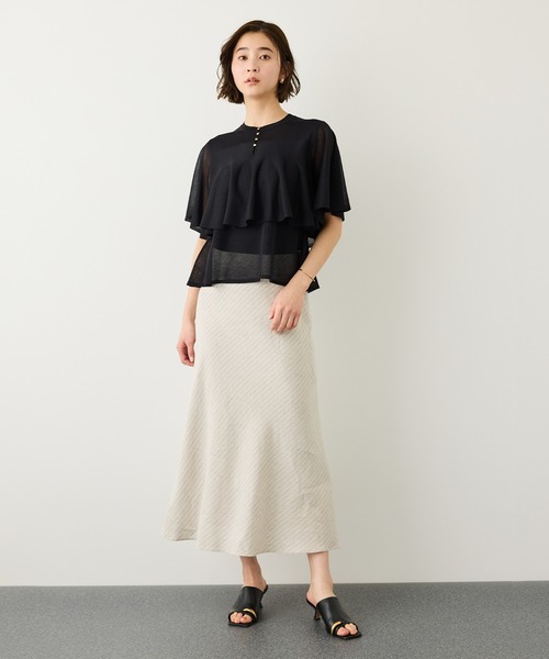 ROPE'（ロペ）の「LEVITA ティアードフリルニットプルーオーバー/接触冷感・イージーケア（Tシャツ/カットソー・レディース・ブラック/レッド/ベージュ・FREE）」の16枚目の写真