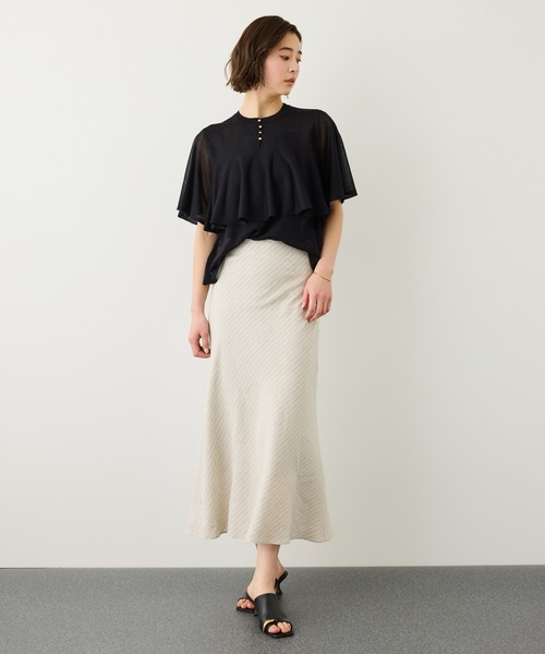 ROPE'（ロペ）の「LEVITA ティアードフリルニットプルーオーバー/接触冷感・イージーケア（Tシャツ/カットソー・レディース・ブラック/レッド/ベージュ・FREE）」の17枚目の写真