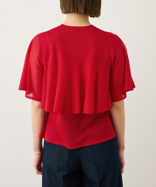 ROPE'（ロペ）の「LEVITA ティアードフリルニットプルーオーバー/接触冷感・イージーケア（Tシャツ/カットソー・レディース・ブラック/レッド/ベージュ・FREE）」の20枚目の写真