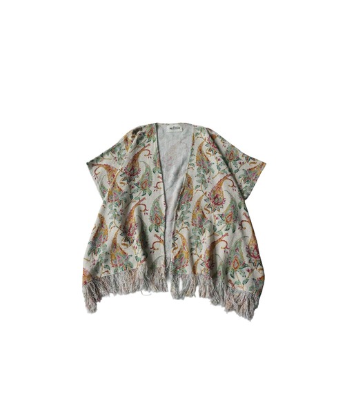 antiqua(アンティカ)の「フリンジ 花柄 ポンチョ(その他トップス・レディース・ブラック/ホワイト・ONESIZE)」の16枚目の写真