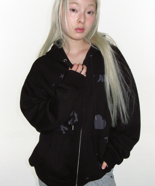 AMESWORLDWIDE（アメスワールドワイド）の「UNICORN DRAWING HOODIE ZIP-UP BLACK（パーカー・レディース・その他・FREE）」の6枚目の写真