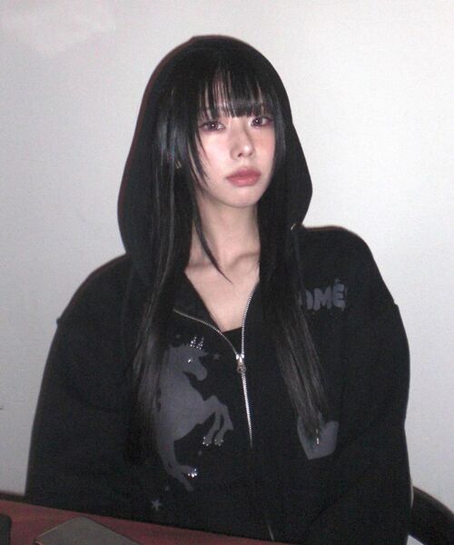 AMESWORLDWIDE（アメスワールドワイド）の「UNICORN DRAWING HOODIE ZIP-UP BLACK（パーカー・レディース・その他・FREE）」の19枚目の写真