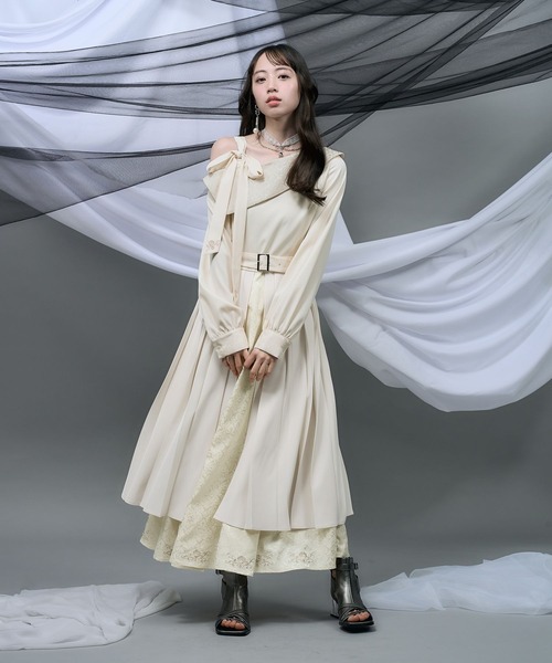 HARE（ハレ）の「【NANA×HARE】ワンショルダージャガードキリカエワンピース（ワンピース・レディース・ブラック/オフホワイト・MEDIUM/SMALL）」の11枚目の写真