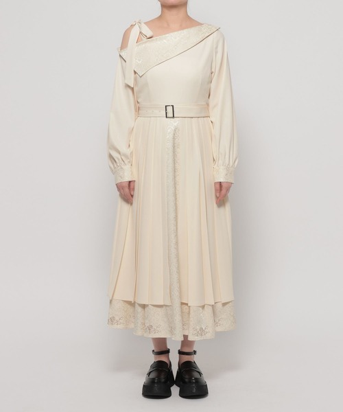 HARE（ハレ）の「【NANA×HARE】ワンショルダージャガードキリカエワンピース（ワンピース・レディース・ブラック/オフホワイト・MEDIUM/SMALL）」の16枚目の写真