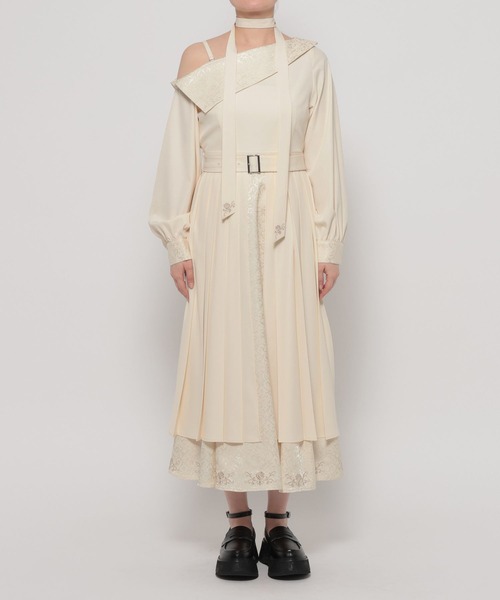 HARE（ハレ）の「【NANA×HARE】ワンショルダージャガードキリカエワンピース（ワンピース・レディース・ブラック/オフホワイト・MEDIUM/SMALL）」の17枚目の写真