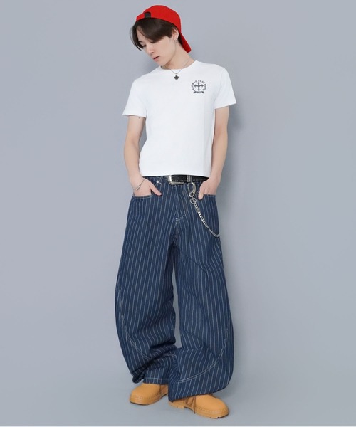 SPINNS（スピンズ）の「短丈クロスバックプリント半袖Tシャツ/ワンポイント（Tシャツ/カットソー・メンズ・ホワイト/ブラック/ブラック系その他/ウッドランド・ONESIZE）」の18枚目の写真