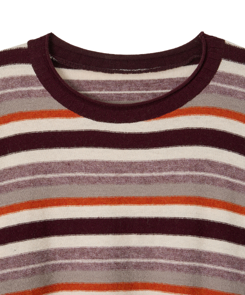 DANDEL（ダンデル）の「DD mori stripe damaged knit (PURPLE)（ニット/セーター・レディース・その他・OS）」の3枚目の写真