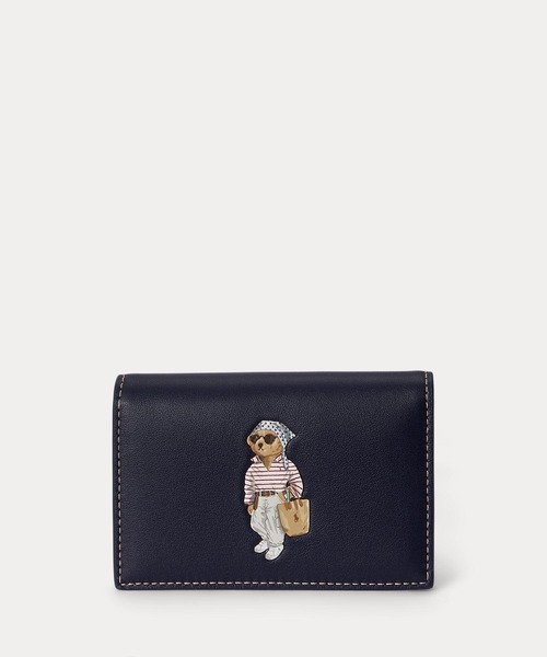 Polo ベア レザー フラップ カード ケース