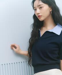 PROPORTION BODY DRESSING | 【加藤栞さん着用】<a>レイヤード風ポロニット / 1216179402(ニット/セーター)