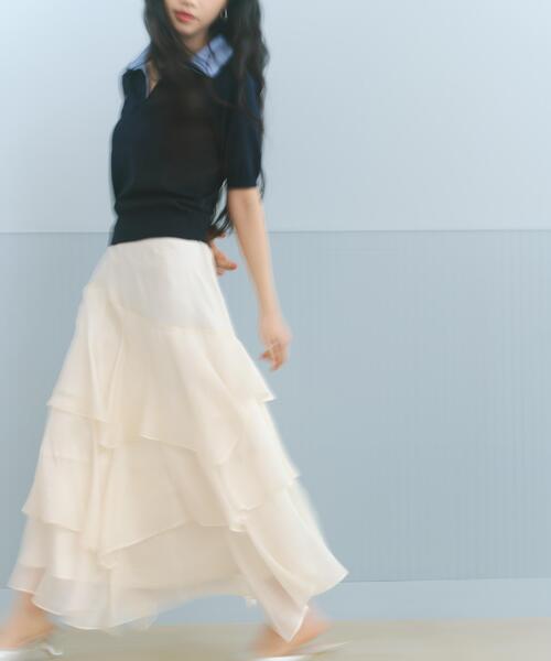 PROPORTION BODY DRESSING(プロポーションボディドレッシング)の「【加藤栞さん着用】<a>レイヤード風ポロニット / 1216179402(ニット/セーター・レディース・ピンク/ネイビー/イエロー・MEDIUM/SMALL)」の9枚目の写真