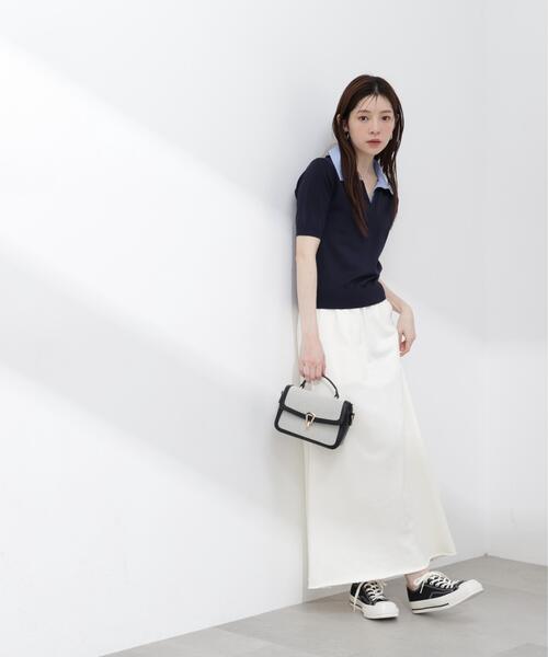 PROPORTION BODY DRESSING(プロポーションボディドレッシング)の「【加藤栞さん着用】<a>レイヤード風ポロニット / 1216179402(ニット/セーター・レディース・ピンク/ネイビー/イエロー・MEDIUM/SMALL)」の12枚目の写真