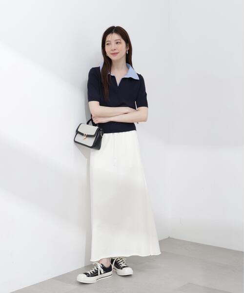 PROPORTION BODY DRESSING(プロポーションボディドレッシング)の「【加藤栞さん着用】<a>レイヤード風ポロニット / 1216179402(ニット/セーター・レディース・ピンク/ネイビー/イエロー・MEDIUM/SMALL)」の16枚目の写真