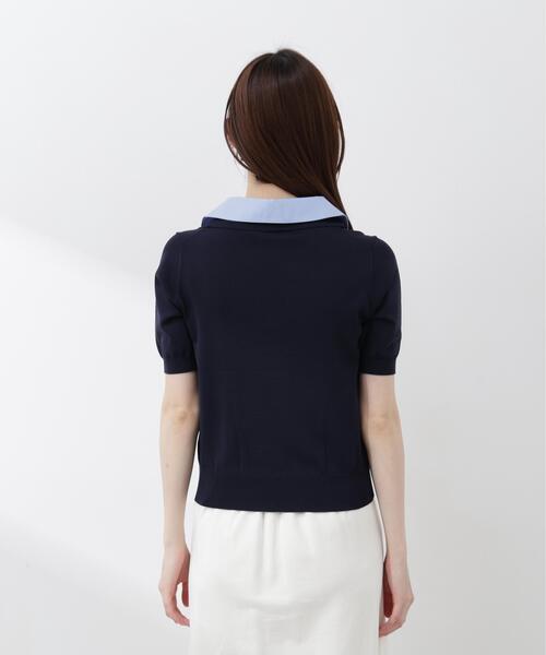 PROPORTION BODY DRESSING(プロポーションボディドレッシング)の「【加藤栞さん着用】<a>レイヤード風ポロニット / 1216179402(ニット/セーター・レディース・ピンク/ネイビー/イエロー・MEDIUM/SMALL)」の19枚目の写真