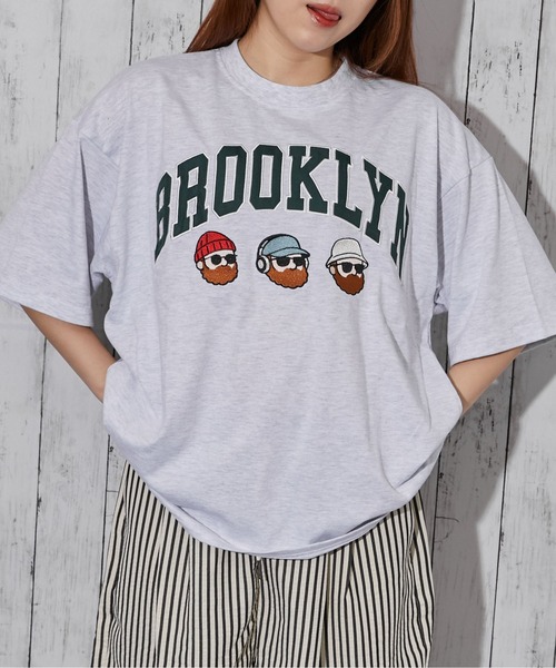 GORGE（ゴージ）の「《ひげキャラクター×ロゴ》Tシャツ／ストリート／春夏秋／全4色（Tシャツ/カットソー・レディース・オートミール/ネイビー/ブラック/オフホワイト・F）」の3枚目の写真