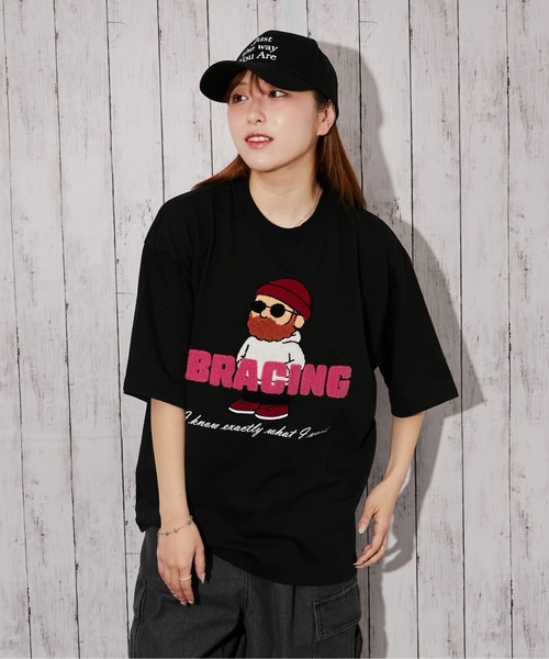 GORGE（ゴージ）の「《ひげキャラクター×ロゴ》Tシャツ／ストリート／春夏秋／全4色（Tシャツ/カットソー・レディース・オートミール/ネイビー/ブラック/オフホワイト・F）」の6枚目の写真