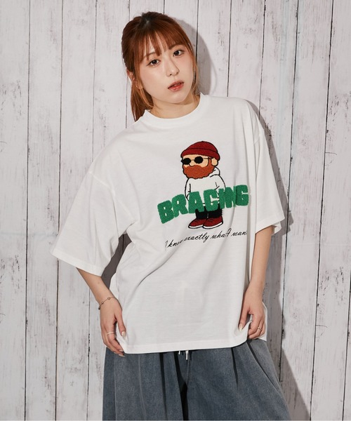 GORGE（ゴージ）の「《ひげキャラクター×ロゴ》Tシャツ／ストリート／春夏秋／全4色（Tシャツ/カットソー・レディース・オートミール/ネイビー/ブラック/オフホワイト・F）」の12枚目の写真