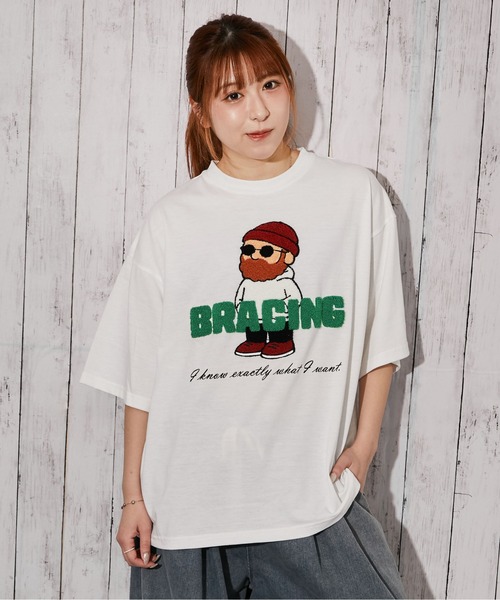 GORGE（ゴージ）の「《ひげキャラクター×ロゴ》Tシャツ／ストリート／春夏秋／全4色（Tシャツ/カットソー・レディース・オートミール/ネイビー/ブラック/オフホワイト・F）」の13枚目の写真